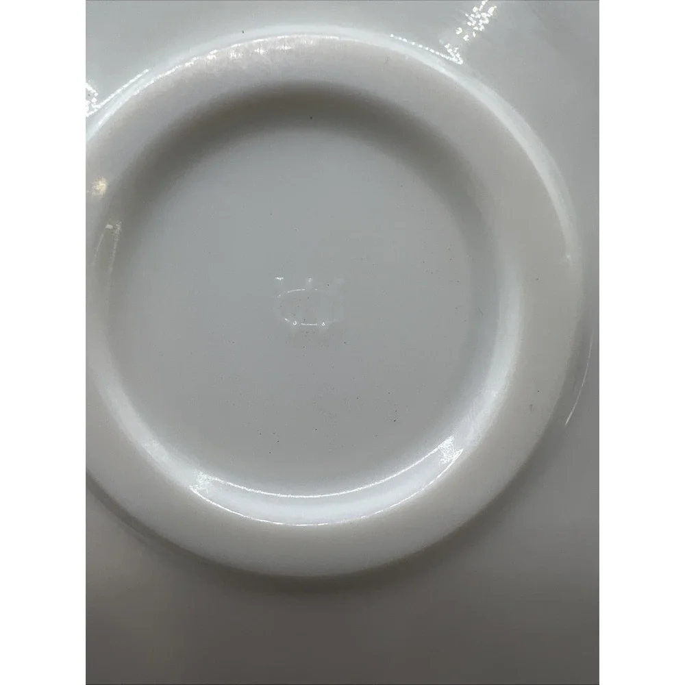 Vintage Westmoreland Glass Co Milk Glass Paneled Grape Tea Cup Saucer 5.75